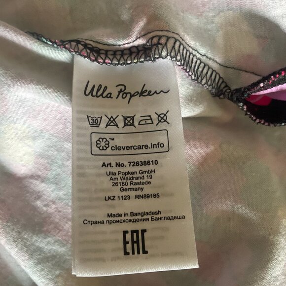 Ulla Popken top size 32/34 Women's Tunic Black with hearts 95% cotton - Picture 7 of 9